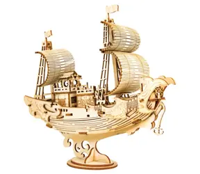 Robotime drevené 3D puzzle Japonská plachetnica / od 8 rokov / 91 dielikov / Obtiažnosť: nízka
