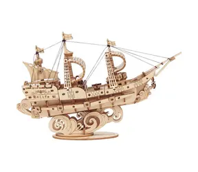 RoboTime drevené 3D puzzle Vojenská plachetnica