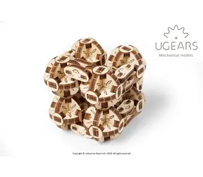 Ugears 3D drevené mechanické puzzle Kocka Flexi / od 14 rokov / 144 dielikov / Obtiažnosť: jednoduchá