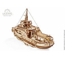 Ugears 3D drevené mechanické puzzle Remorkér / od 14 rokov / 169 dielikov / Obtiažnosť: jednoduchá