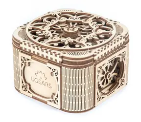Ugears 3D drevené mechanické puzzle Šperkovnica / od 14 rokov / 190 dielikov / Obtiažnosť: stredná