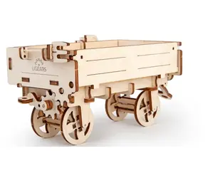 Ugears 3D drevené mechanické puzzle Vlečka k traktoru / od 14 rokov / 68 dielikov / Obtiažnosť: nízka