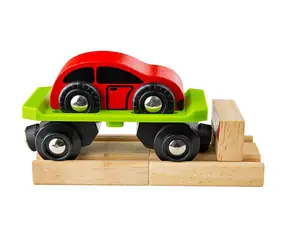 Bigjigs Rail Vagon s autom + 2 koľaje / od 3 rokov