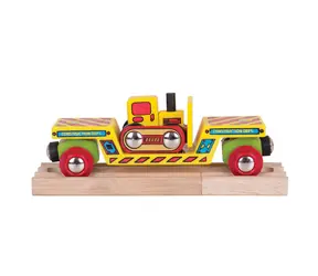 Bigjigs Rail Vagon s buldozérom + 2 koľaje / od 3 rokov