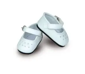 Petitcollin Topánočky biele pre bábiku 27 cm / od 3 rokov