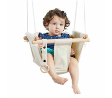 2Kids Toys Detská textilná hojdačka 100% bavlna béžová / od 18 mesiacov