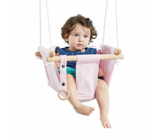 2Kids Toys Detská textilná hojdačka 100% bavlna ružová / od 18 mesiacov