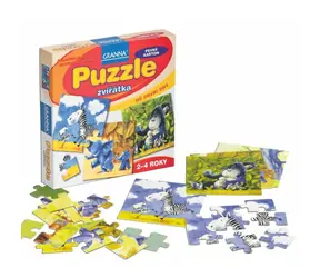 Granna Puzzle zvieratá / 4 &amp; 6 &amp; 9 &amp; 12 dielikov / od 2 rokov