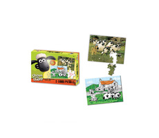 Shaun the Sheep - Obojstranné puzzle s pastelkami 50ks / od 3 rokov