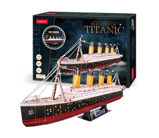 CubicFun 3D puzzle Titanic - LED / 266 dielov / 87.9 x 9.6 x 29.4 cm / od 14 rokov