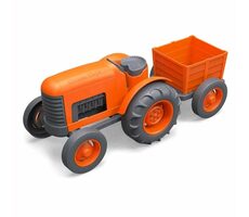 Green Toys Traktor s vlečkou oranžová / od 12 mesiacov