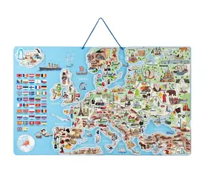Woody Magnetická mapa EURÓPY, spoločenská hra 3 v 1 v AJ / od 3 rokov