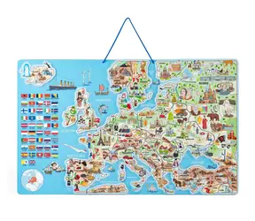 Woody Magnetická mapa EURÓPY, spoločenská hra 3 v 1, ČJ / od 3 rokov