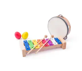 Woody Muzikálny set (xylofón, tamburína/bubienok, triangel, 2 maracas vajíčka) / od 3 rokov