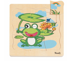 Woody Puzzle na doske ''Vývoj žaby'' / od 3 rokov