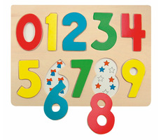 Woody Puzzle na doske ''Číslice s lienkami''