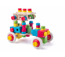Woody Montážna stavebnica vo vedierku &#39;&#39;Constructor&#39;&#39;, 140 dielov / od 3 rokov