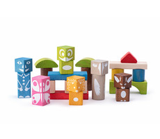 Woody Kocky farebné s potlačou 26 ks - 3,3 cm / od 2 rokov