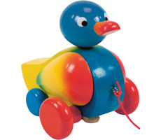 Woody Ťahacia kačica klapacia - modrá / od 3 rokov