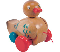 Woody Ťahacia kačica klapacia - hnedá / od 3 rokov