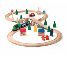 Woody Vláčikodráha osmička s el.mašinou, 40 dielov / od 3 rokov