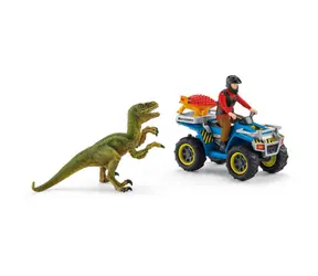 Schleich Dinosaurs 14333 Útek pred Velociraptorom na štvorkolke / od 4 rokov