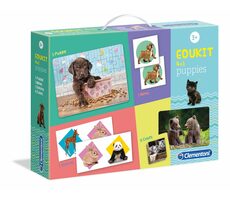 Clementoni EDUkit - Šteniatka 4v1 (pexeso | 60 puzzle | domino | 6 kociek) / od 3 rokov