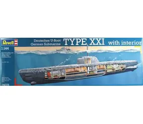 Revell German U-Boot Typ XXI / Plastikový model / 1:144 / Počet dielikov 163 / Odporúčaný vek: od 12 rokov