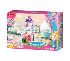 Sluban Girls Dream M38-B0971 Domček so šmykľavkou do bazéna / LEGO - kompatibilný / Počet figúrok|dielikov: 2|230 / od 6 rokov