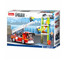 Sluban Hasiči M38-B0966 Vozidlo s teleskopickým rebríkom / LEGO - kompatibilné / Počet figúrok|dielikov: 3|343 / od 6 rokov