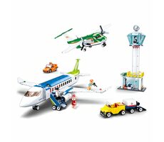 Sluban Letisko M38-B0930 Letisko s dvoma lietadlami / Lego - kompatibilné / Počet figúrok|dielikov: 6|731 / od 6 rokov