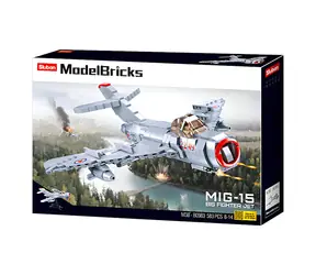 Sluban Model Bricks M38-B0983 Prúdové stíhacie lietadlo MiG-15 / LEGO - kompatibilné / Počet figúrok|dielikov: 1|583 / 8 rokov