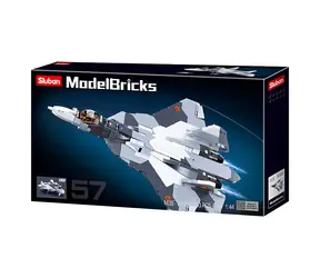 Sluban Model Bricks M38-B0986 Prúdové stíhacie lietadlo Su-57 2 / LEGO - kompatibilné / Počet figúrok|dielikov: 1|893 / 8+