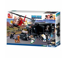 Sluban Polícia M38-B0659 SWAT mobilná základňa a zlodeji vo vrtuľníku / LEGO - kompatibilný / Počet figúrok|dielikov: 5|535