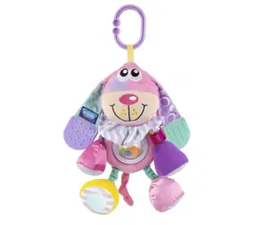 Playgro - Závesný psík s hryzátkami ružová / od 3 mesiacov