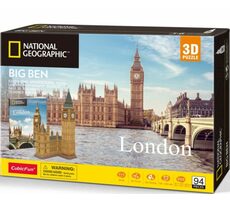 CubicFun Puzzle 3D National Geographic: London - Big Ben / 94 dielov / 25.7x20.9x29.2cm