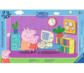 Ravensburger Prasiatko Peppa: Pred počítačom - 15 dielikov / od 3 rokov