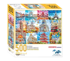Brain Tree Puzzle Pamiatky vo farbách - 500 dielikov / od 14 rokov