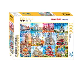 Brain Tree Puzzle Pamiatky vo farbách - 1000 dielikov / od 14 rokov