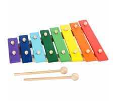 Small Foot Drevený xylofón farebný 8 nôt / od 3 rokov