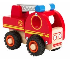 Small Foot Drevené hasičské auto s rebríkom / od 18 mesiacov