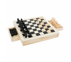 Small Foot Drevený kompaktný šach 3v1 / od 6 rokov