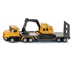 SIKU Blister - Ťahač s podvalníkom a rýpadlom / od 3 rokov