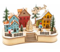 Small Foot Vianočná lampa Dedina / 2x AA