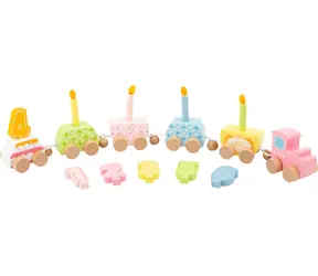 Small Foot Drevený narodeninový vlak s číslami / od 12 mesiacov