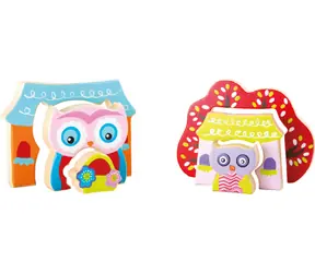 Small Foot Drevené 3D puzzle malej sovy v domčeku / od 2 rokov