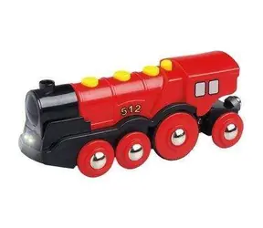 BRIO Mohutná elektrická červená lokomotíva so svetlami / od 3 rokov