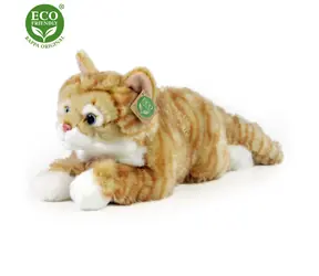 RAPPA Plyšová mourovatá mačka hnedá 40 cm / ECO-FRIENDLY / od 0 mesiacov