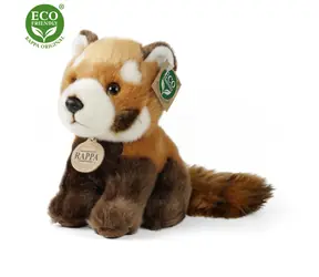RAPPA Plyšová panda červená sediaca 18 cm / ECO-FRIENDLY / od 0 mesiacov