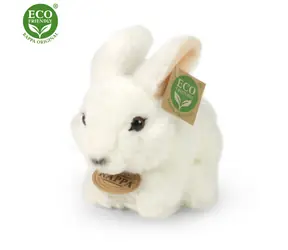 RAPPA Plyšový králik biely 16 cm / ECO-FRIENDLY / od 0 mesiacov